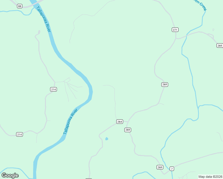 map of restaurants, bars, coffee shops, grocery stores, and more near Unnamed Road in Wedowee