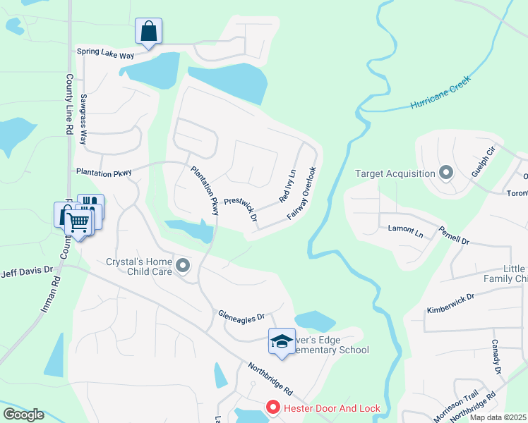 map of restaurants, bars, coffee shops, grocery stores, and more near 12064 Red Ivy Lane in Fayetteville