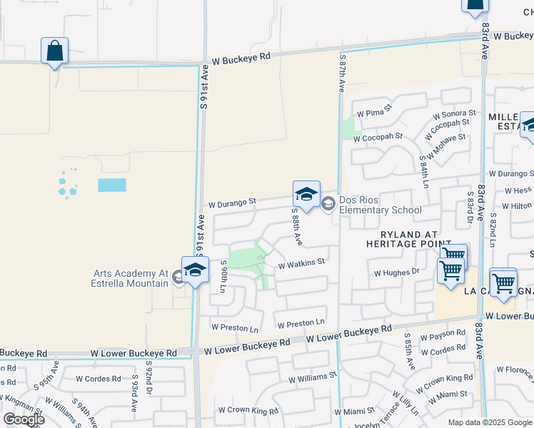 map of restaurants, bars, coffee shops, grocery stores, and more near 8847 West Hess Street in Tolleson