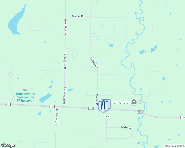 map of restaurants, bars, coffee shops, grocery stores, and more near 153 Redwood Drive in Van Alstyne