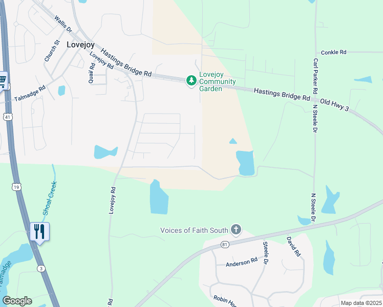 map of restaurants, bars, coffee shops, grocery stores, and more near 11973 Lovejoy Crossing Way in Hampton
