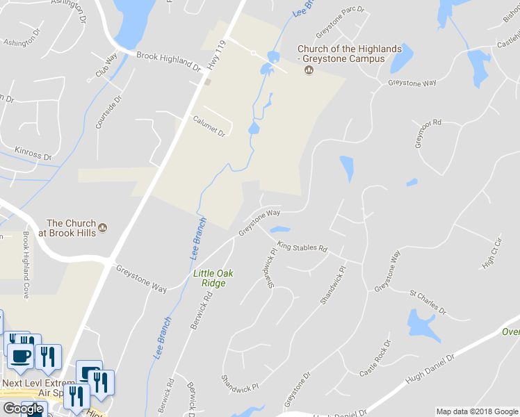 map of restaurants, bars, coffee shops, grocery stores, and more near 1024 Linkside Drive in Birmingham