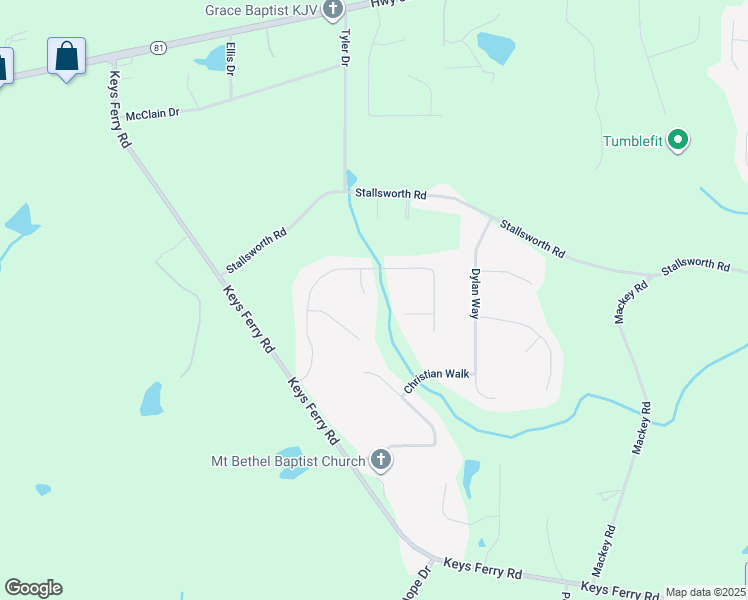 map of restaurants, bars, coffee shops, grocery stores, and more near 325 Petal Creek Court in McDonough