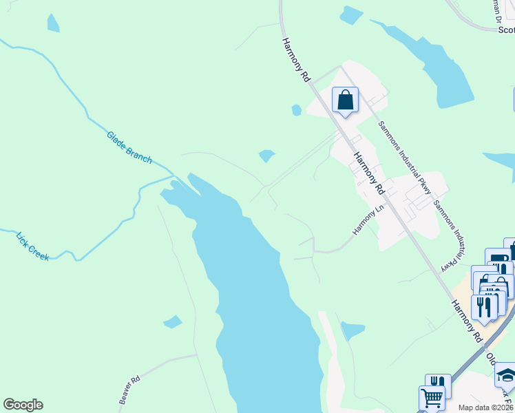 map of restaurants, bars, coffee shops, grocery stores, and more near 854 Harmony Road in Eatonton