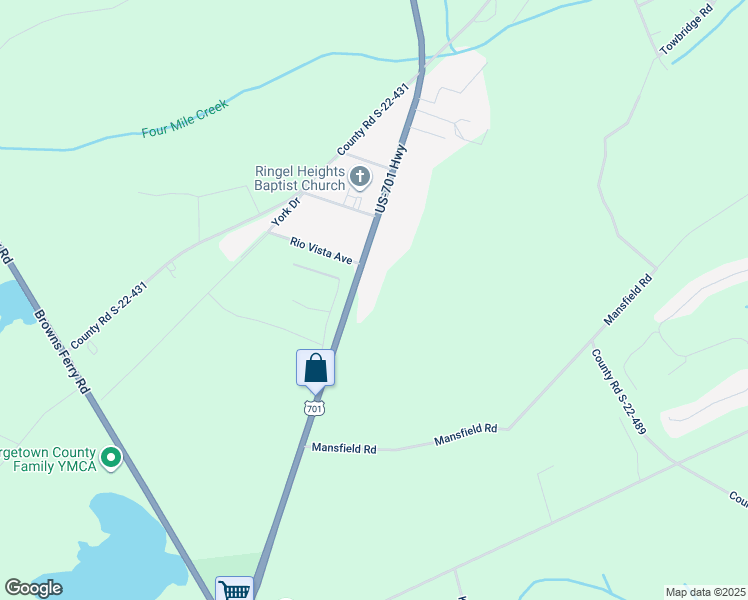 map of restaurants, bars, coffee shops, grocery stores, and more near 3934 North Fraser Street in Georgetown