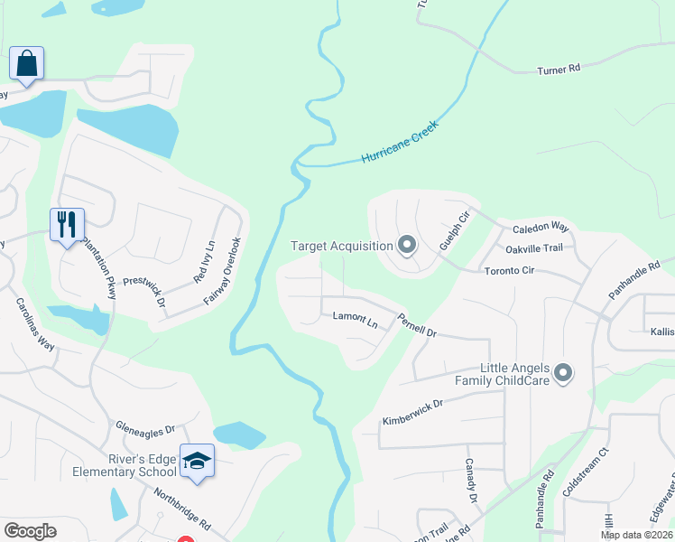 map of restaurants, bars, coffee shops, grocery stores, and more near 12075 Haley Lane in Hampton
