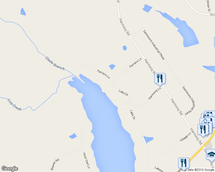 map of restaurants, bars, coffee shops, grocery stores, and more near 854 Harmony Road in Eatonton