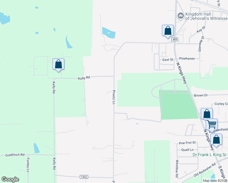 map of restaurants, bars, coffee shops, grocery stores, and more near Proetz Lane in Nash