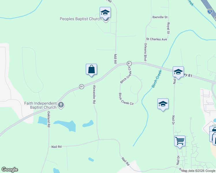 map of restaurants, bars, coffee shops, grocery stores, and more near 835 Highway 81 in McDonough