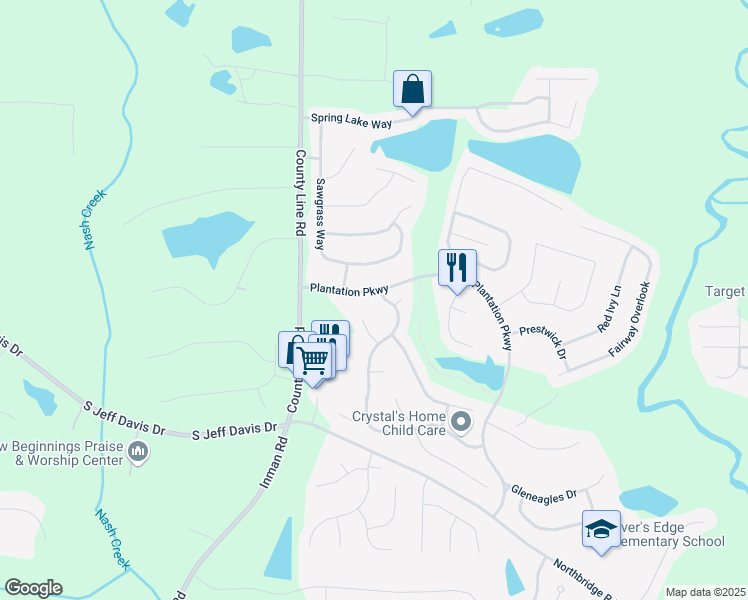 map of restaurants, bars, coffee shops, grocery stores, and more near 287 Tufts Court in Fayetteville