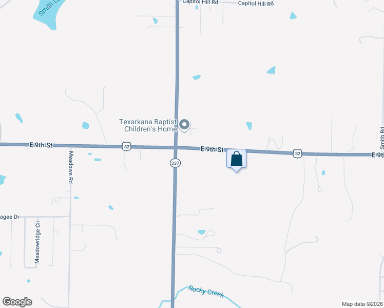 map of restaurants, bars, coffee shops, grocery stores, and more near 646-898 North Rondo Road in Texarkana