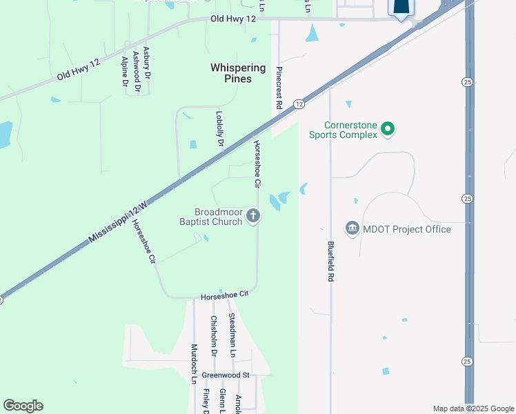 map of restaurants, bars, coffee shops, grocery stores, and more near 1541 Horseshoe Circle in Starkville
