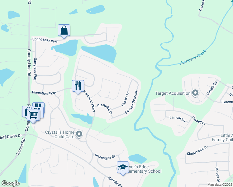 map of restaurants, bars, coffee shops, grocery stores, and more near 277 Player's Circle in Fayetteville