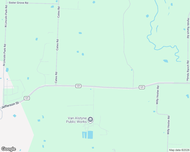 map of restaurants, bars, coffee shops, grocery stores, and more near Farm to Market 121 in Van Alstyne