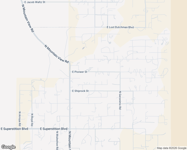 map of restaurants, bars, coffee shops, grocery stores, and more near 5151 East Pioneer Street in Apache Junction
