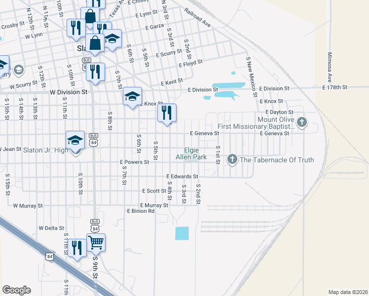 map of restaurants, bars, coffee shops, grocery stores, and more near 999 S 3rd St in Slaton
