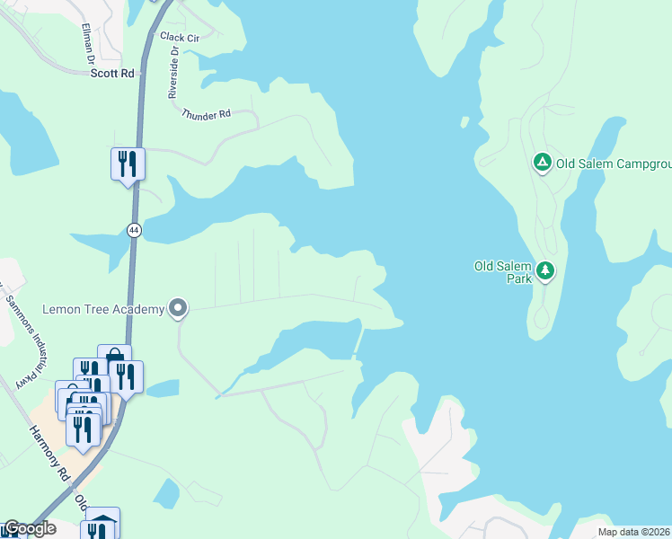 map of restaurants, bars, coffee shops, grocery stores, and more near 163 Lakeview Drive in Eatonton
