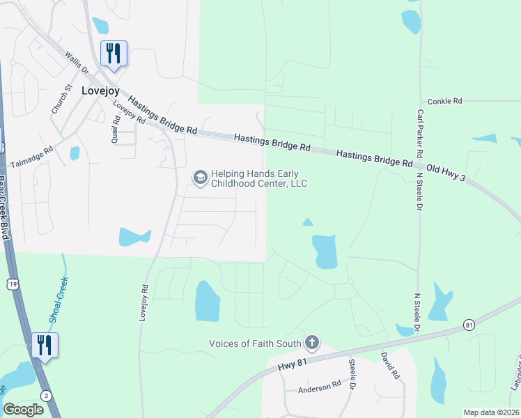 map of restaurants, bars, coffee shops, grocery stores, and more near 11906 Lovejoy Crossing Way in Hampton