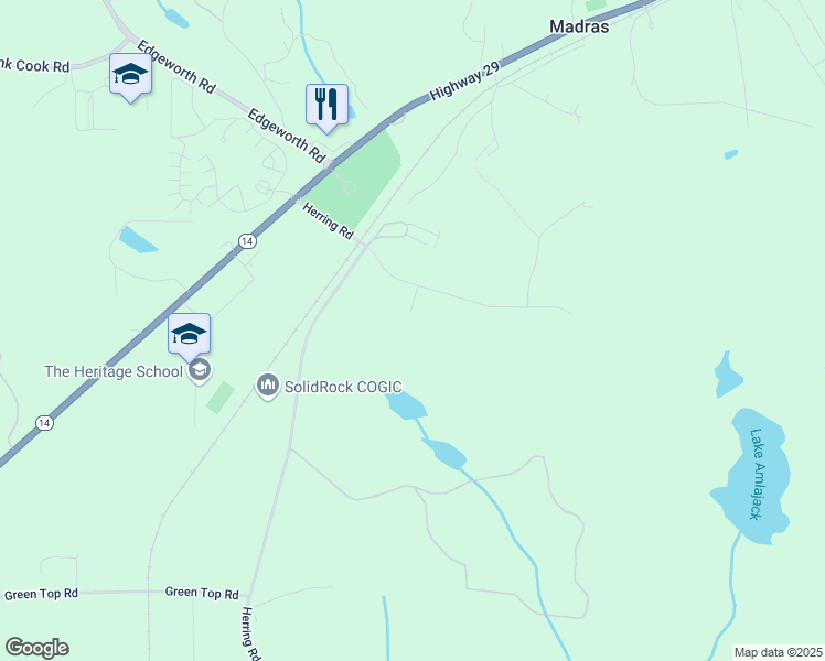 map of restaurants, bars, coffee shops, grocery stores, and more near 36 Palomino Court in Newnan