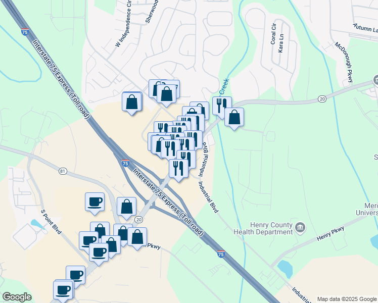 map of restaurants, bars, coffee shops, grocery stores, and more near 404 Hampton Road in Hampton
