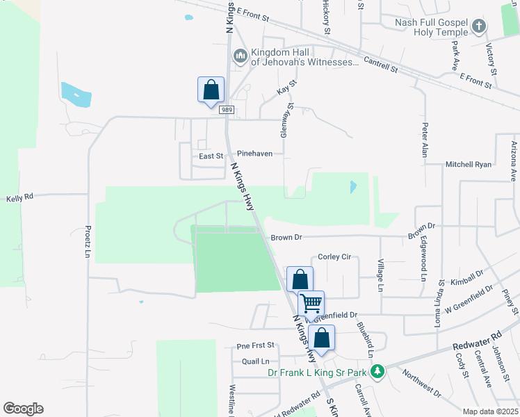 map of restaurants, bars, coffee shops, grocery stores, and more near 1012 North Kings Highway in Nash