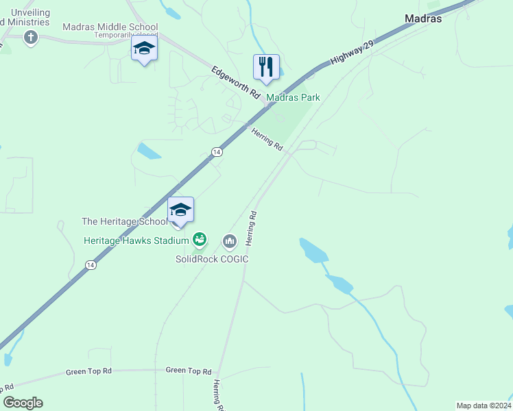 map of restaurants, bars, coffee shops, grocery stores, and more near 695 Herring Road in Newnan