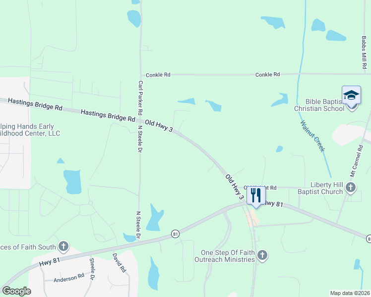 map of restaurants, bars, coffee shops, grocery stores, and more near 460 Old Highway 3 in Hampton