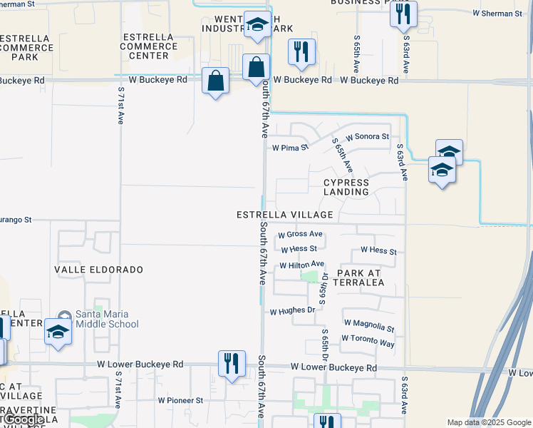 map of restaurants, bars, coffee shops, grocery stores, and more near in Phoenix