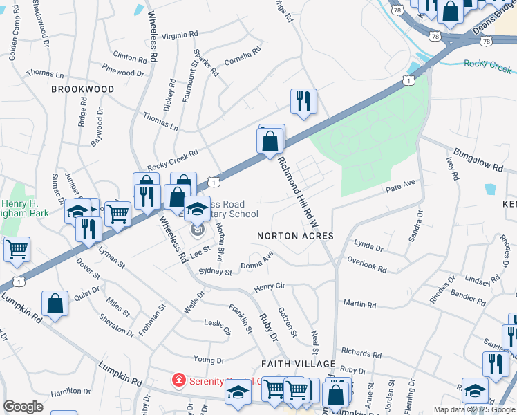 map of restaurants, bars, coffee shops, grocery stores, and more near 701 Cross Tree Court in Augusta