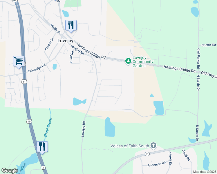 map of restaurants, bars, coffee shops, grocery stores, and more near 2631 Lovejoy Crossing Drive in Hampton