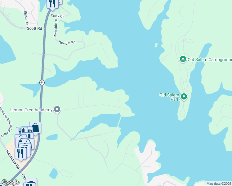 map of restaurants, bars, coffee shops, grocery stores, and more near 163 Lakeview Drive in Eatonton