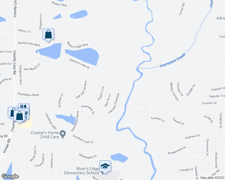 map of restaurants, bars, coffee shops, grocery stores, and more near 11940 Red Ivy Lane in Fayetteville
