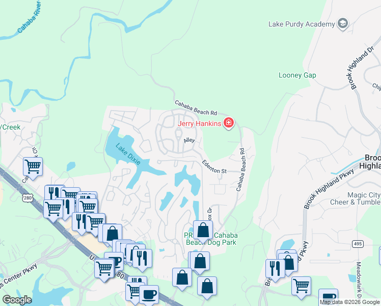 map of restaurants, bars, coffee shops, grocery stores, and more near 417 Portobello Road in Birmingham