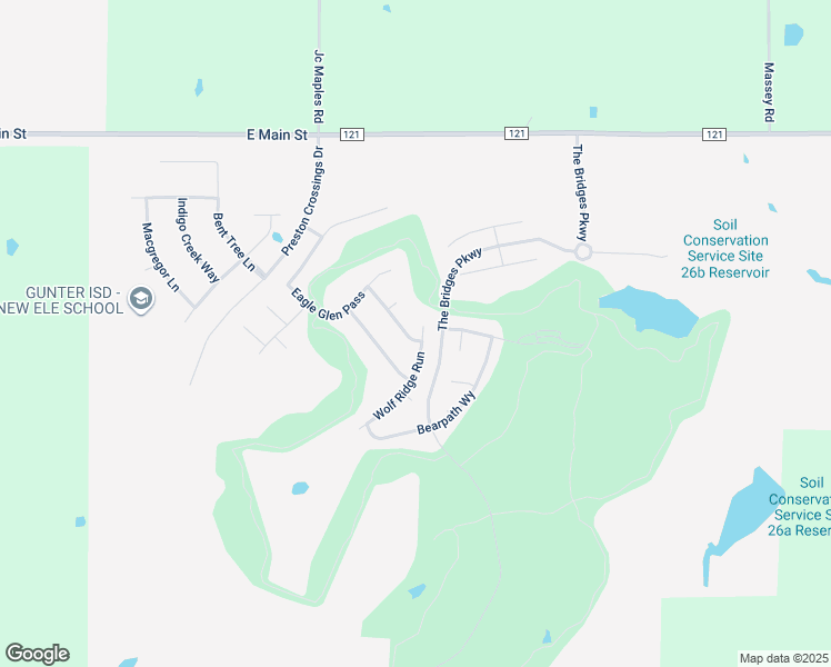 map of restaurants, bars, coffee shops, grocery stores, and more near 1925 Running Deer Lane in Gunter