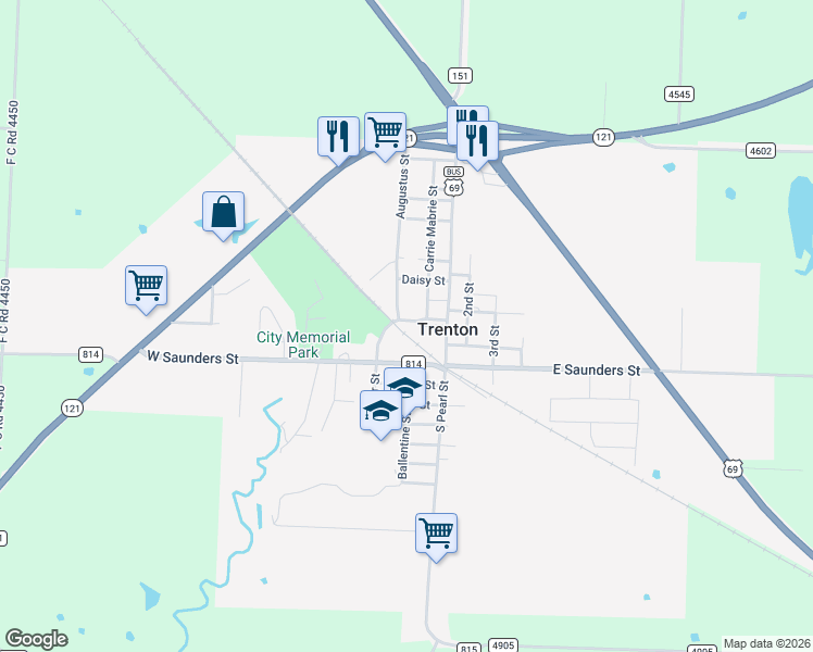 map of restaurants, bars, coffee shops, grocery stores, and more near 213 Hamilton Street in Trenton