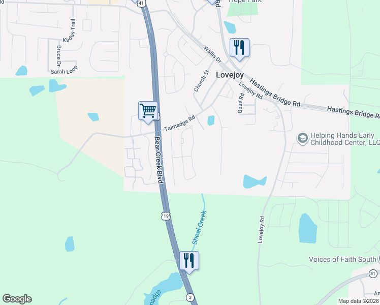 map of restaurants, bars, coffee shops, grocery stores, and more near 12123 Conrad Circle in Hampton
