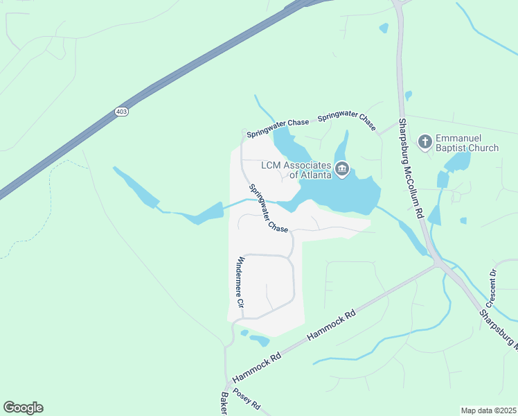 map of restaurants, bars, coffee shops, grocery stores, and more near 10 Springwater Crossing in Newnan