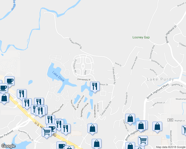 map of restaurants, bars, coffee shops, grocery stores, and more near 312 Portobello Road in Birmingham