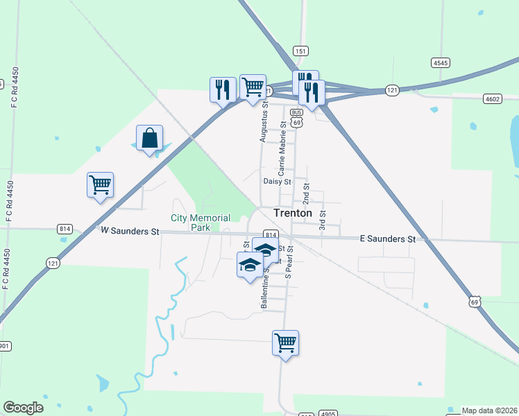 map of restaurants, bars, coffee shops, grocery stores, and more near 213 Hamilton Street in Trenton