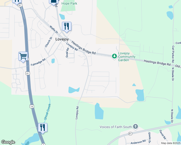 map of restaurants, bars, coffee shops, grocery stores, and more near 11893 Lovejoy Crossing Boulevard in Hampton