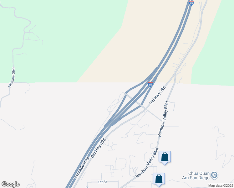 map of restaurants, bars, coffee shops, grocery stores, and more near Old Highway 395 in Fallbrook