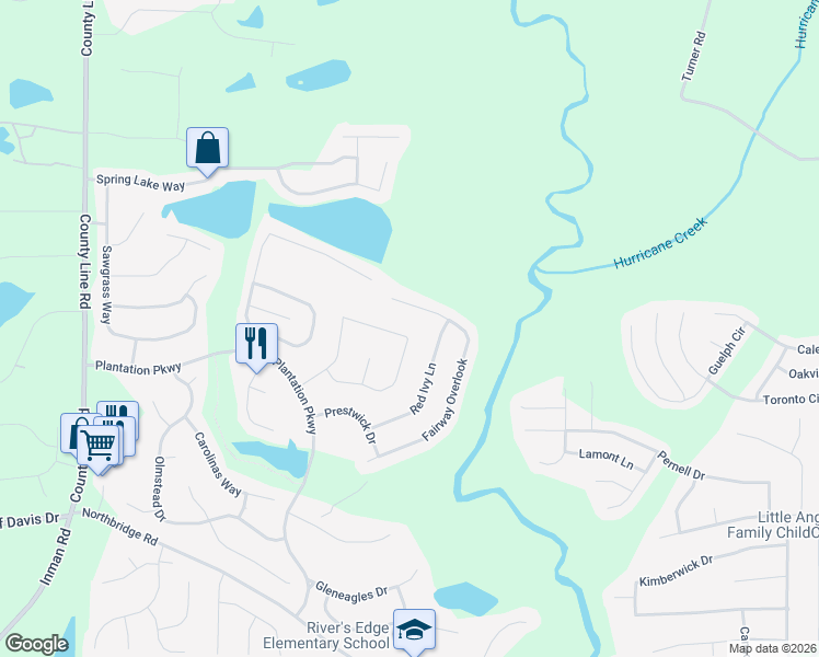 map of restaurants, bars, coffee shops, grocery stores, and more near 218 Player's Circle in Fayetteville
