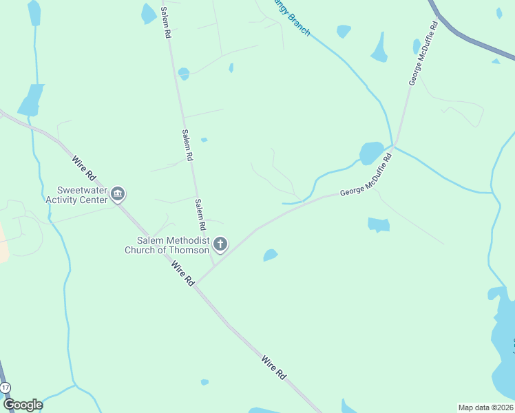 map of restaurants, bars, coffee shops, grocery stores, and more near 653-801 George McDuffie Road in Dearing