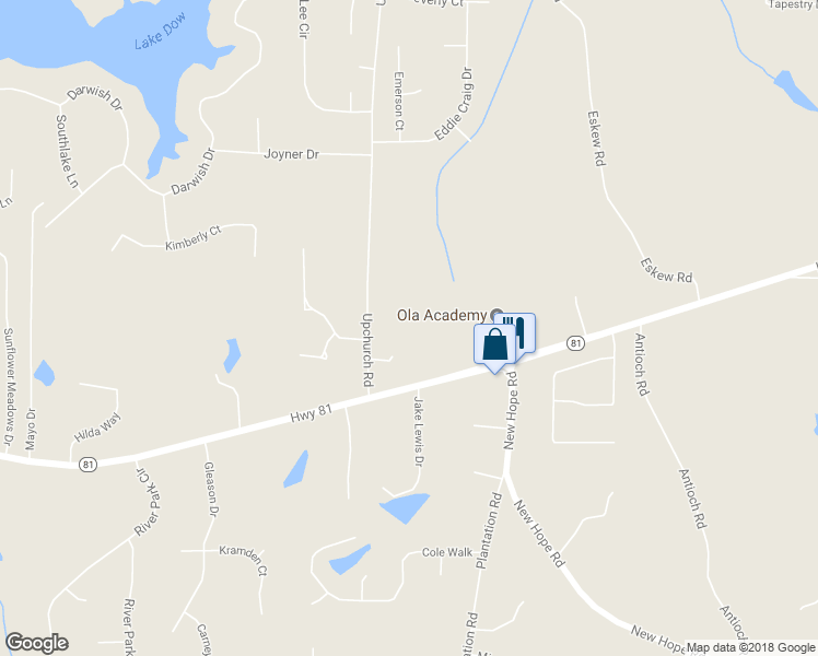 map of restaurants, bars, coffee shops, grocery stores, and more near 46 Upchurch Road in McDonough