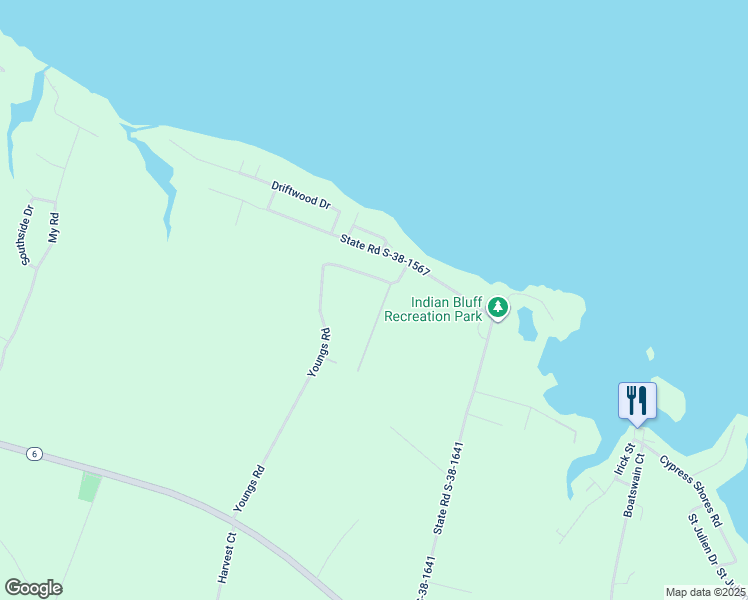 map of restaurants, bars, coffee shops, grocery stores, and more near 112 Satawen Road in Eutawville