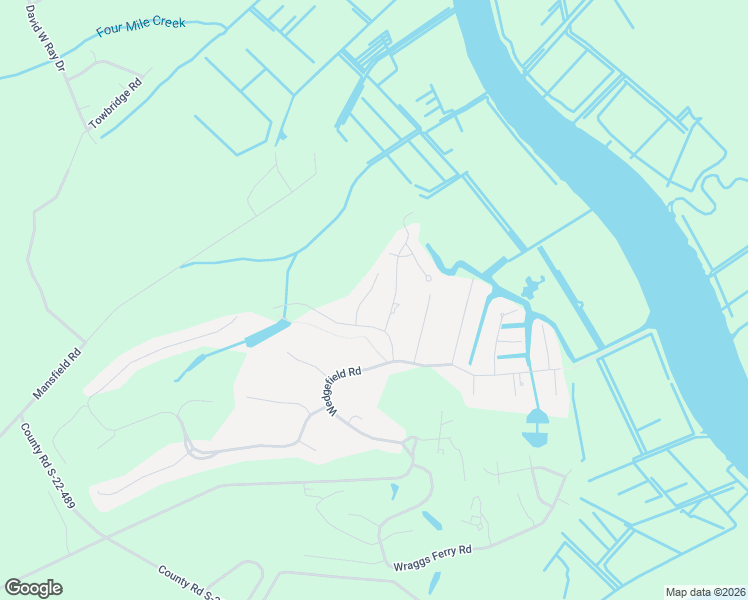 map of restaurants, bars, coffee shops, grocery stores, and more near 85 Governor Boone Lane in Georgetown