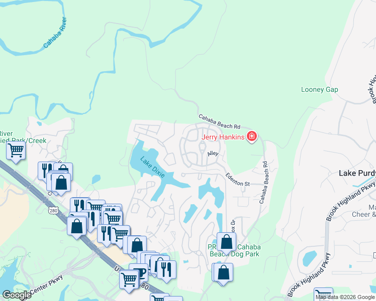 map of restaurants, bars, coffee shops, grocery stores, and more near 1770 Portobello Road in Birmingham
