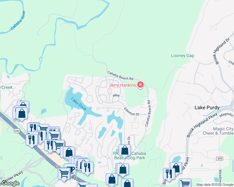 map of restaurants, bars, coffee shops, grocery stores, and more near 47193 Portobello Road in Birmingham