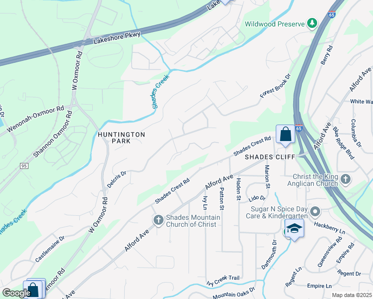 map of restaurants, bars, coffee shops, grocery stores, and more near 915 Velmont Lane in Birmingham