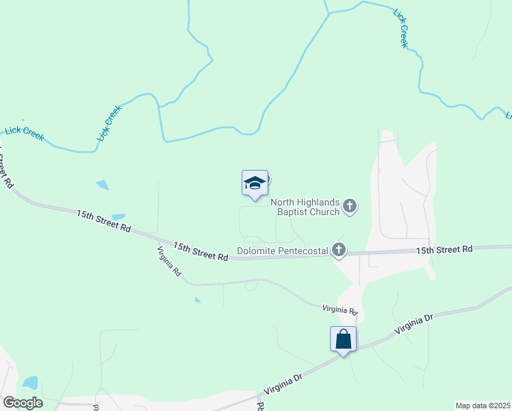 map of restaurants, bars, coffee shops, grocery stores, and more near 4881 15th Street Road in Hueytown